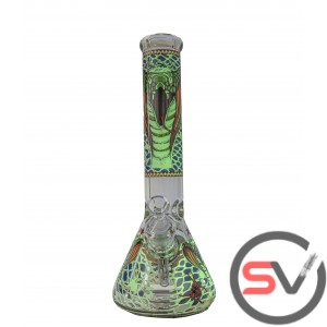 KING COBRA GLASS BEAKER 14inch (GLOW IN DARK) - BLUE